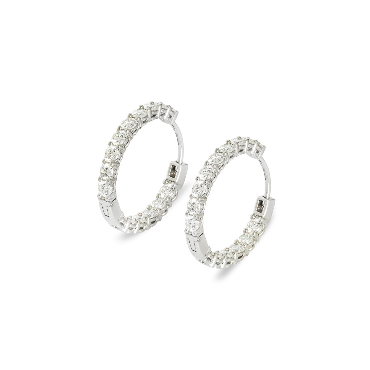 Tiffany & Co. Platinum Diamond Hoop Earrings 2.39CT Tdw 60006475