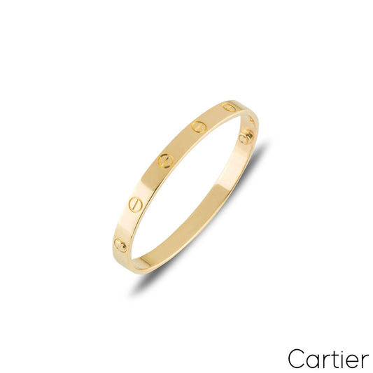 Cartier Yellow Gold Plain Love Bracelet Size 15 B6035515