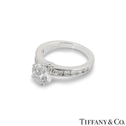 Tiffany & Co. Platinum Round Brilliant Cut Diamond Ring 1.28CT G/VVS2