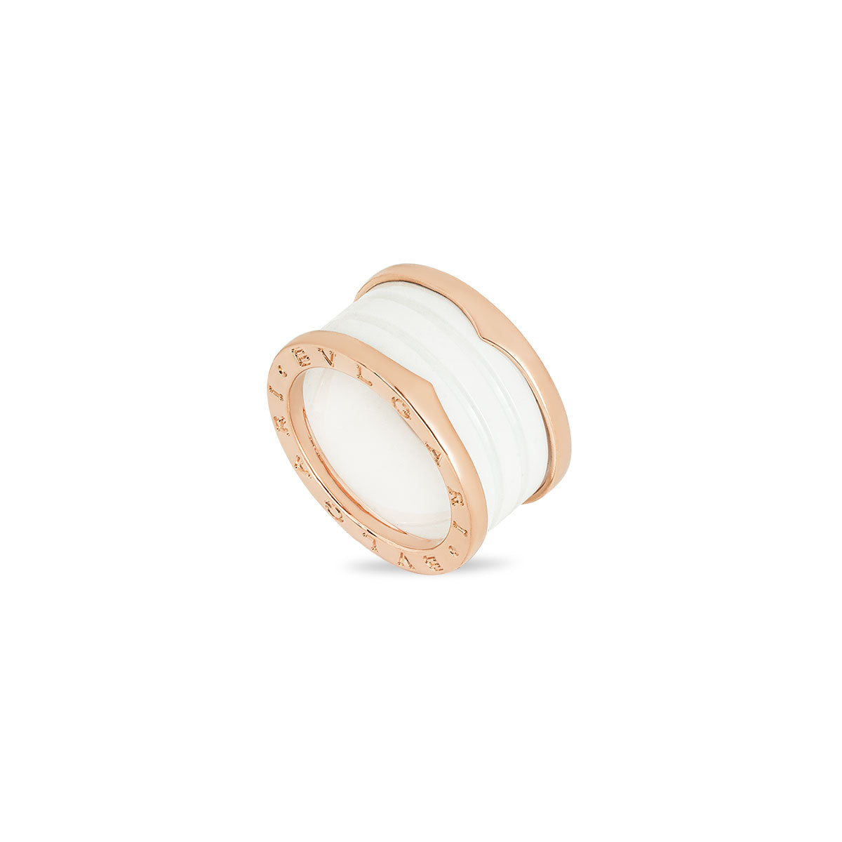 Bvlgari Rose Gold & White Ceramic B.ZERO1 Size 57 Ring 345831