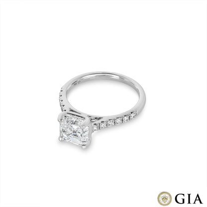 White Gold Asscher Cut Diamond Ring 2.40CT G/VS1