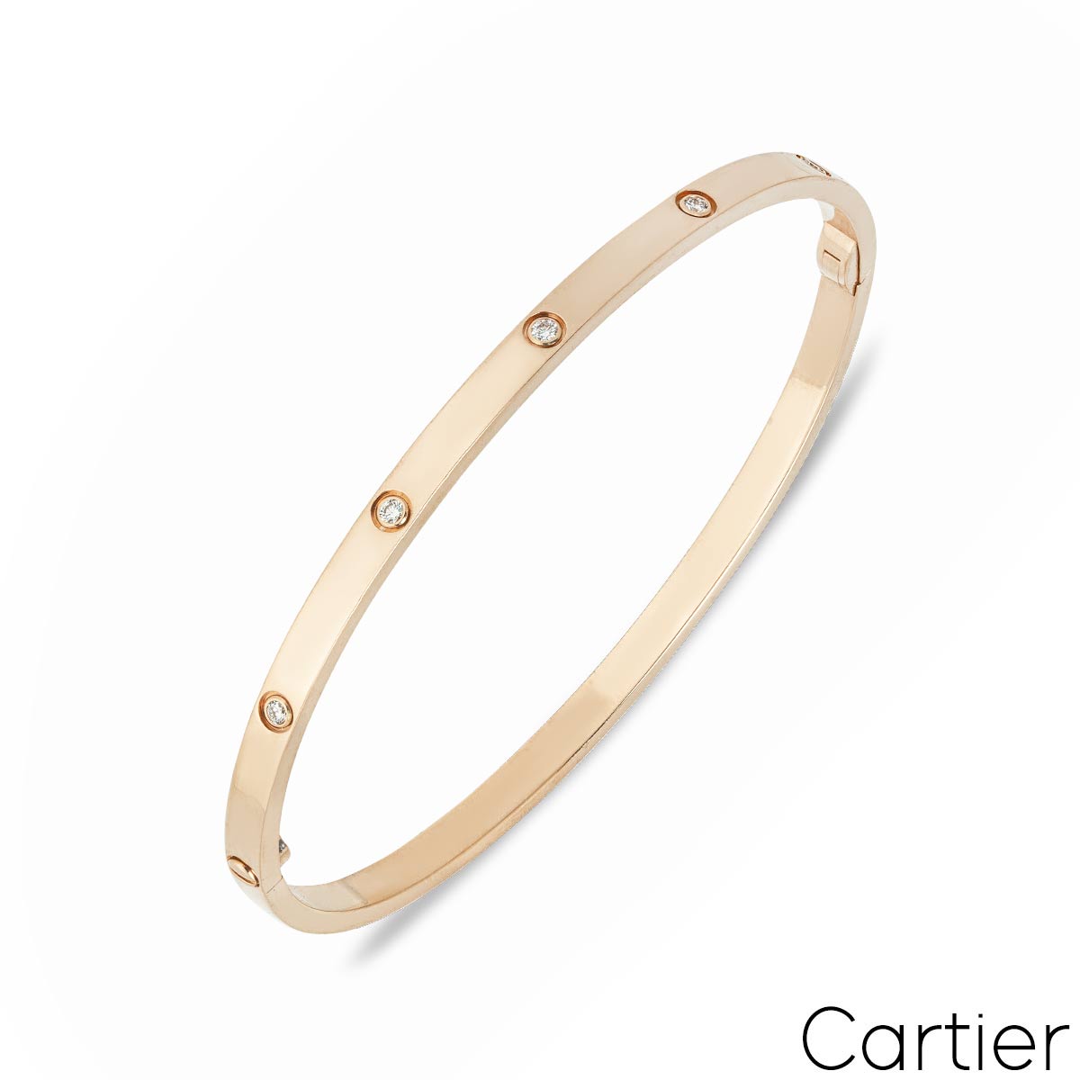 Cartier Rose Gold Full Diamond Love Bracelet Sm Size 19 B6047919