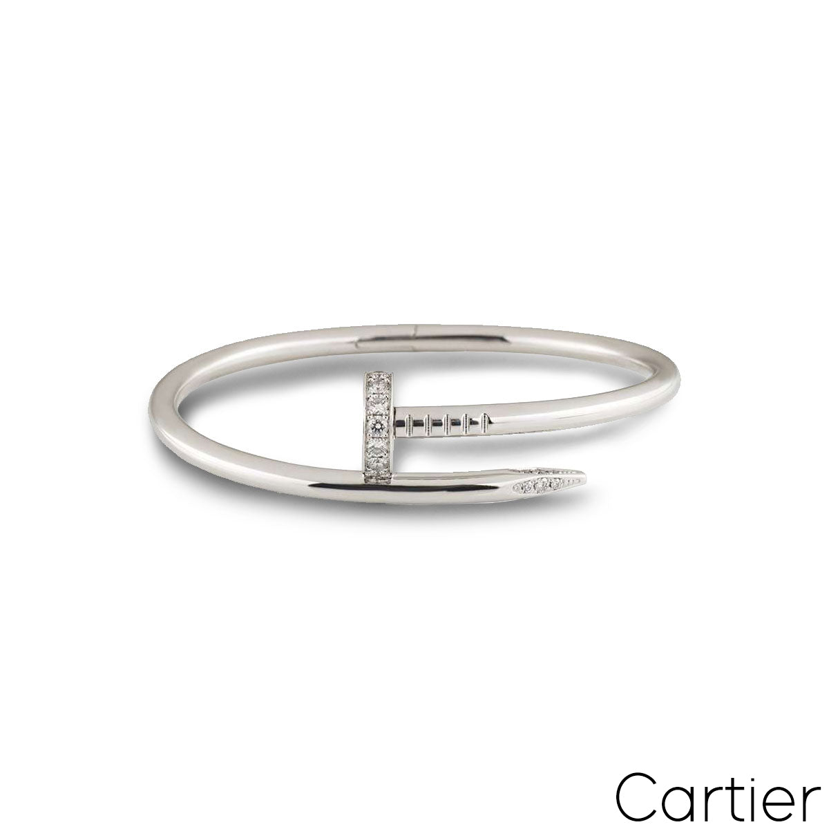 Cartier White Gold Diamond Juste Un Clou Bracelet Size 16 B6048716