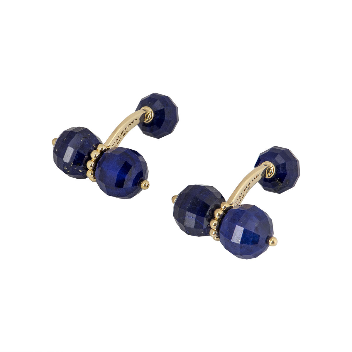 Mauboussin Yellow Gold Lapis Lazuli Cufflinks