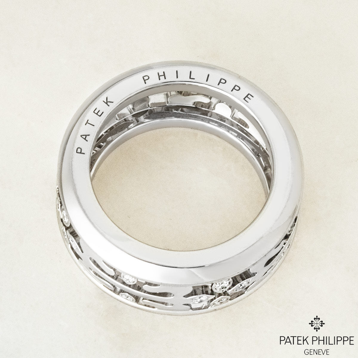 Patek Philippe White Gold Calatrava Cross Diamond Ring