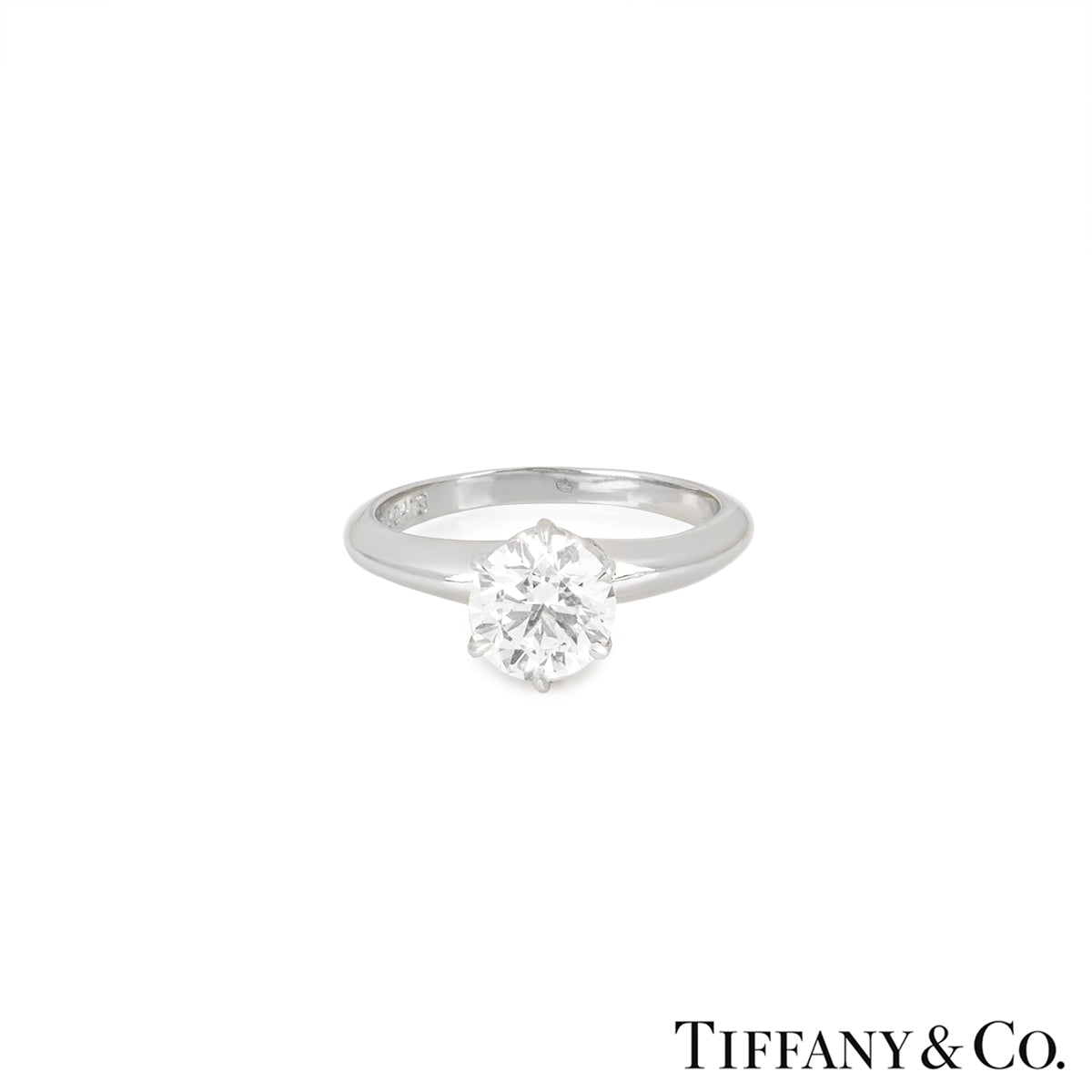 Tiffany & Co. Platinum Round Brilliant Cut Diamond Setting Ring 1.10CT I/VVS2 Xxx