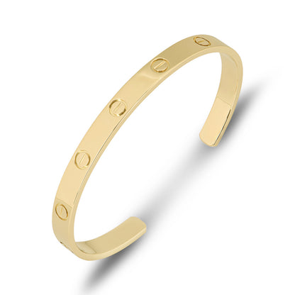 Cartier Yellow Gold Plain Love Cuff Bracelet Size 19 B6032419