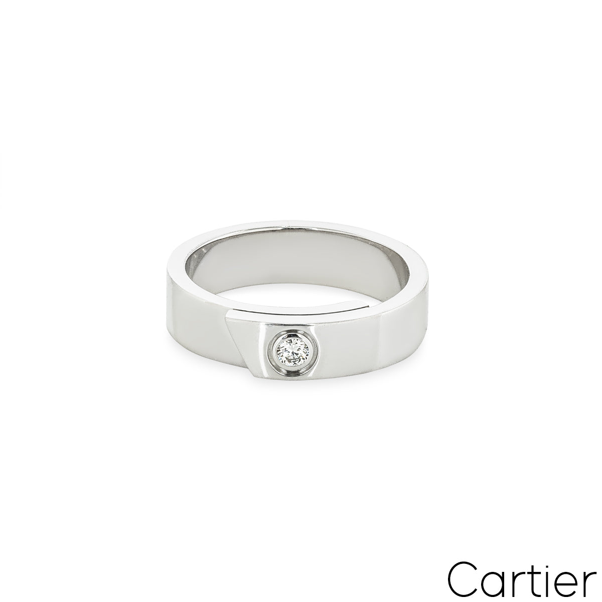 Cartier White Gold Diamond Anniversary Ring Size 60