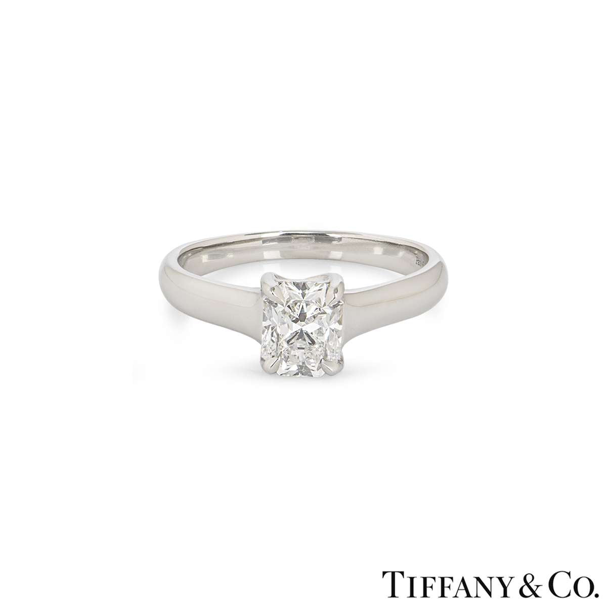 Tiffany & Co. Platinum Lucida Cut Diamond Ring 1.03CT F/VVS2