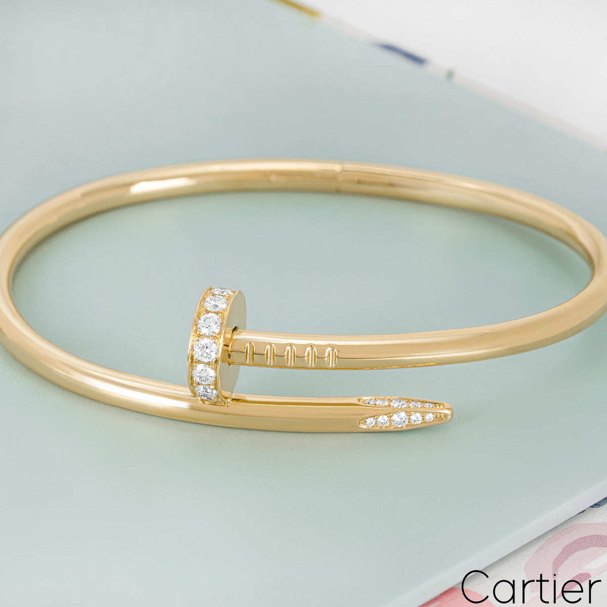 Cartier Yellow Gold Diamond Juste Un Clou Bracelet Size 20 B6048620