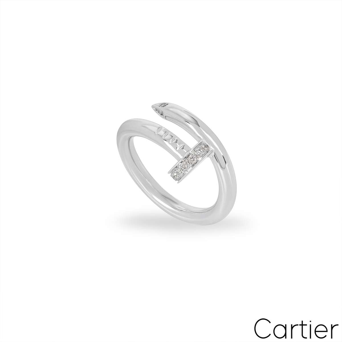 Cartier White Gold Diamond Juste Un Clou Ring Size 56 B4092700