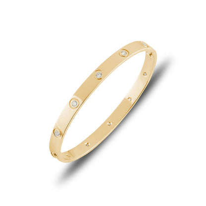 Cartier Yellow Gold Full Diamond Love Bracelet Size 16 B6040516