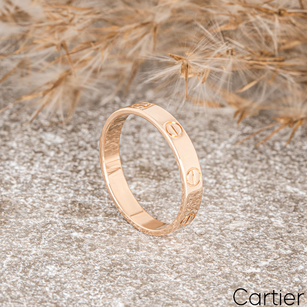 Cartier Rose Gold Plain Love Wedding Band Size 53 B4085200