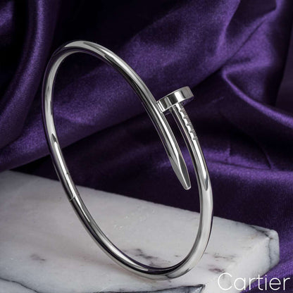 Cartier White Gold Plain Juste Un Clou Bracelet Size 20 B6048320