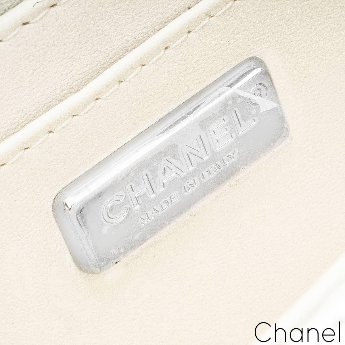 Chanel 24B White & Black Sequin Bow Mini Flap Silver Hardware Bag