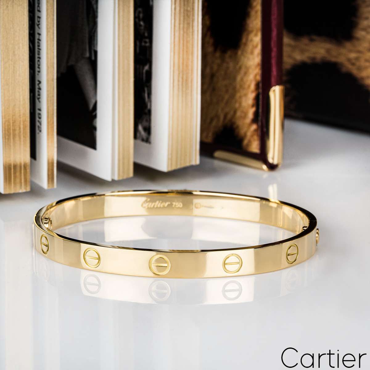 Cartier Yellow Gold Plain Love Bracelet Size 17 B6035517