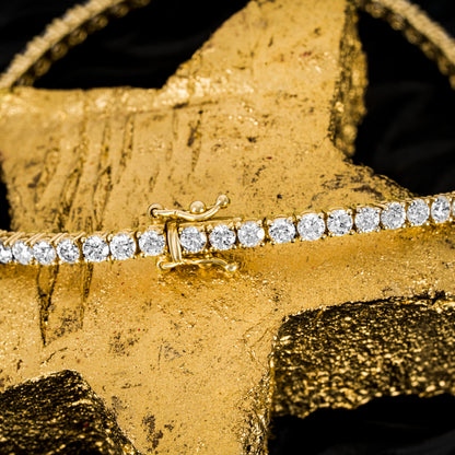 Yellow Gold Diamond Tennis Bracelet 4.27CT Tdw