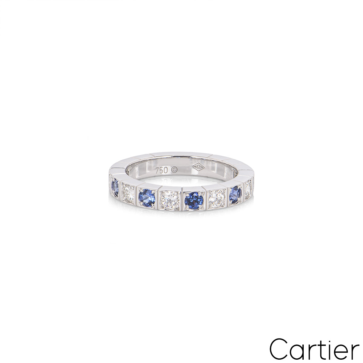 Cartier White Gold Diamond & Sapphire Lanieres Ring