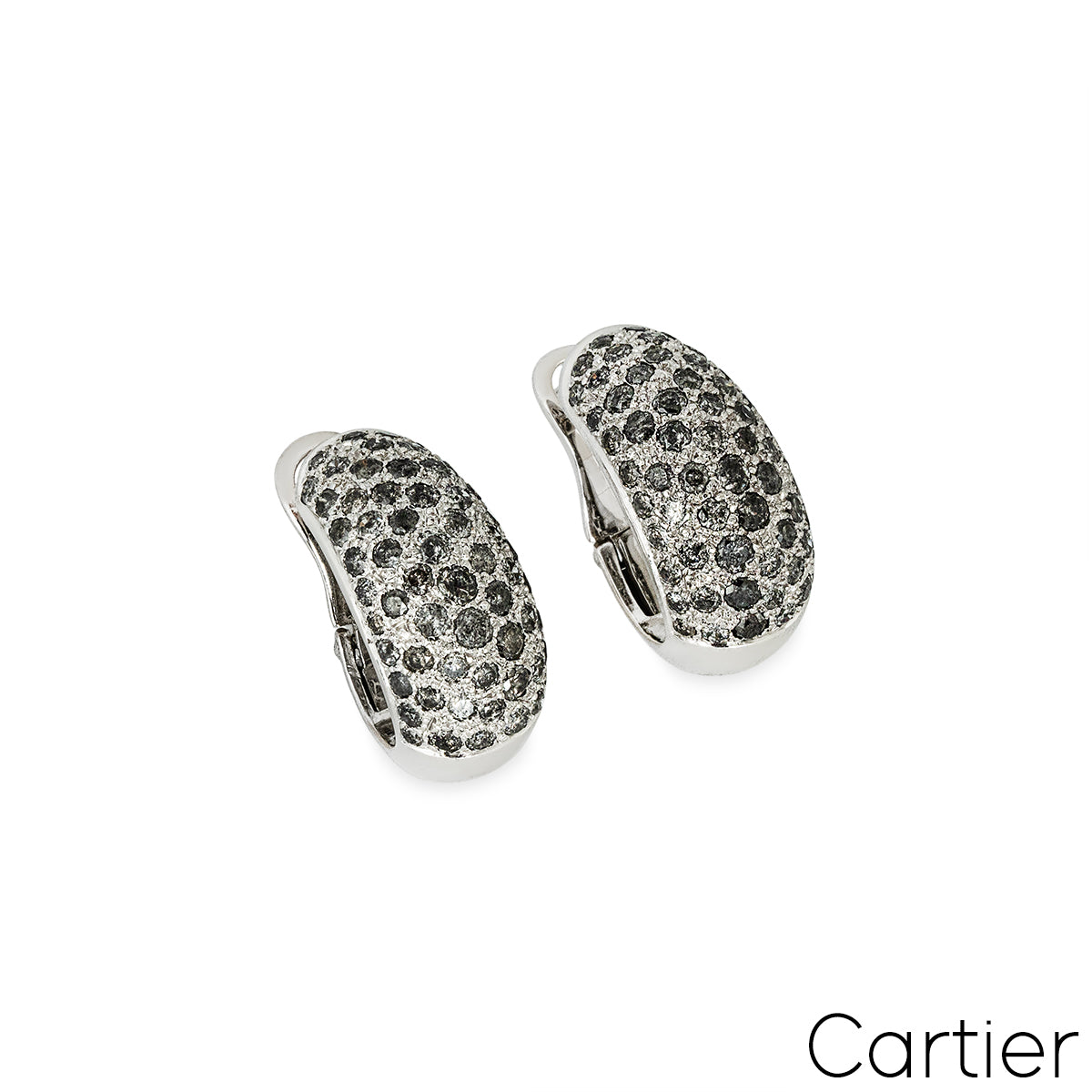 Cartier Sauvage Metissage White Gold Grey Diamond Bombe Earrings