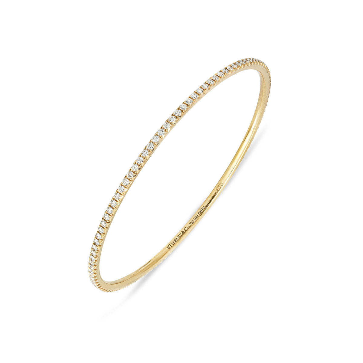 Tiffany & Co. Yellow Gold Diamond Metro Bangle