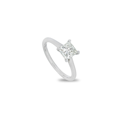 White Gold Princess Cut Lab Grown Diamond Ring 1.09CT H/VS1