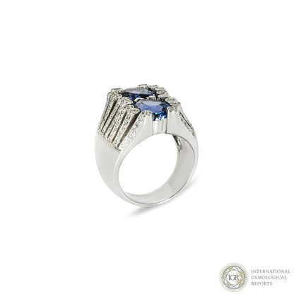 White Gold Tanzanite & Diamond Dress Ring