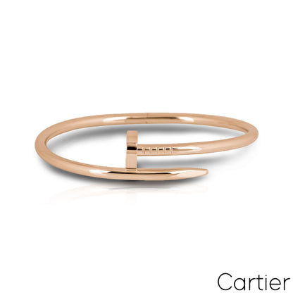 Cartier Rose Gold Plain Juste Un Clou Bracelet Size 20 B6048120