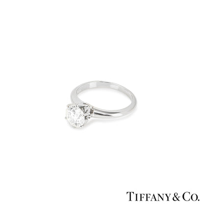 Tiffany & Co. Platinum Round Brilliant Cut Diamond Setting Ring 1.10CT I/VVS2 Xxx