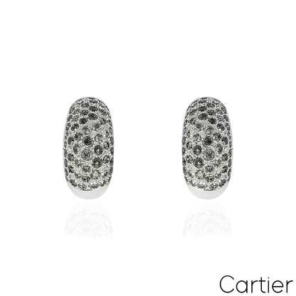 Cartier Sauvage Metissage White Gold Grey Diamond Bombe Earrings