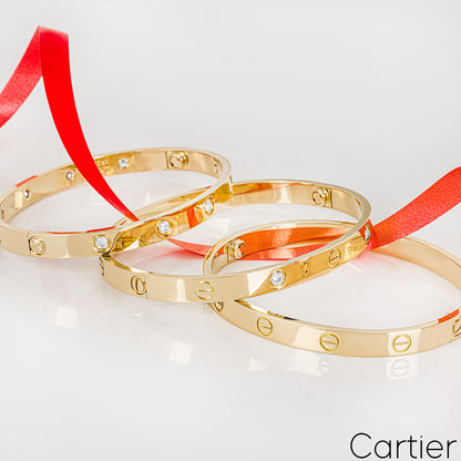 Cartier Yellow Gold Plain Love Bracelet Size 15 B6035515