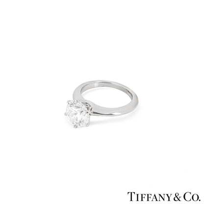 Tiffany & Co. Platinum Round Brilliant Cut Diamond Setting Ring 2.13CT H/VVS1 Xxx