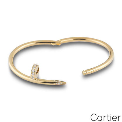 Cartier Yellow Gold Diamond Juste Un Clou Bracelet Size 18 B6048618