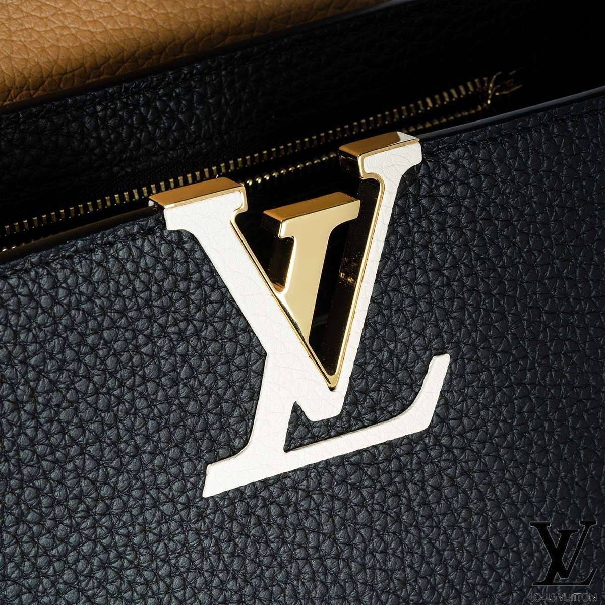 Louis Vuitton Black & Arizona Taurillon Capucines Pm Bag M59466