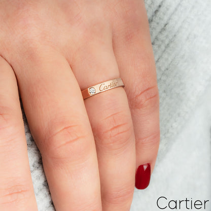 Cartier Rose Gold C De Cartier Diamond Wedding Ring Size 50 B4086400