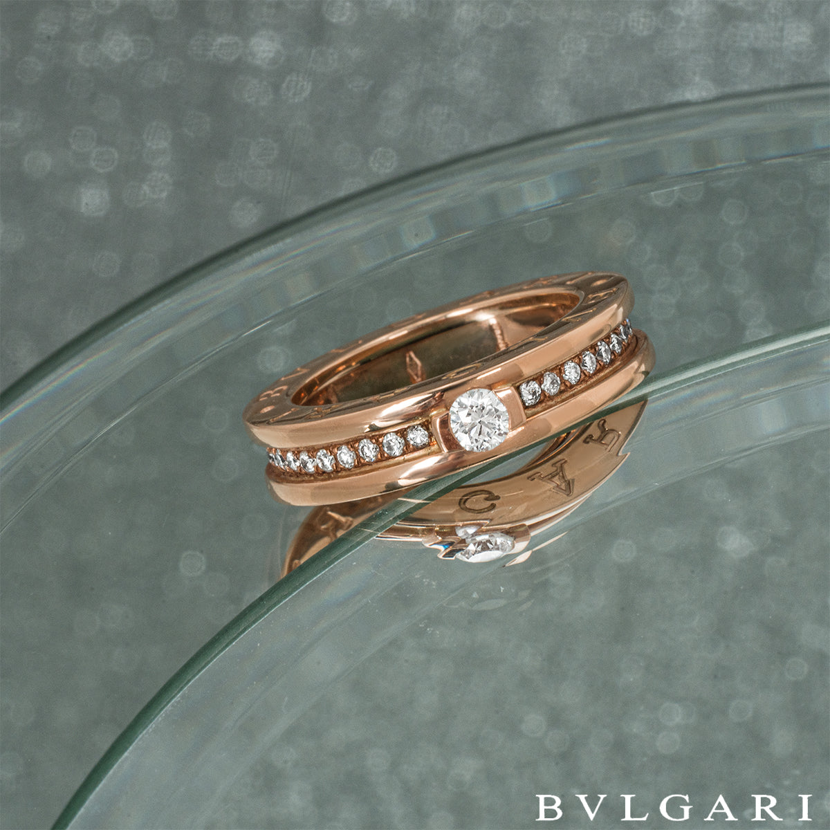 Bvlgari Rose Gold Diamond B.ZERO1 Ring 0.30CT F/VVS2