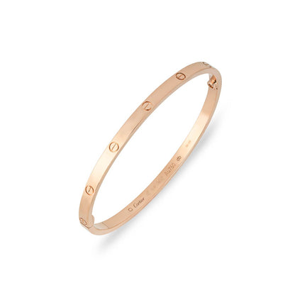 Cartier Rose Gold Plain Sm Love Bracelet Size 15 B6047315