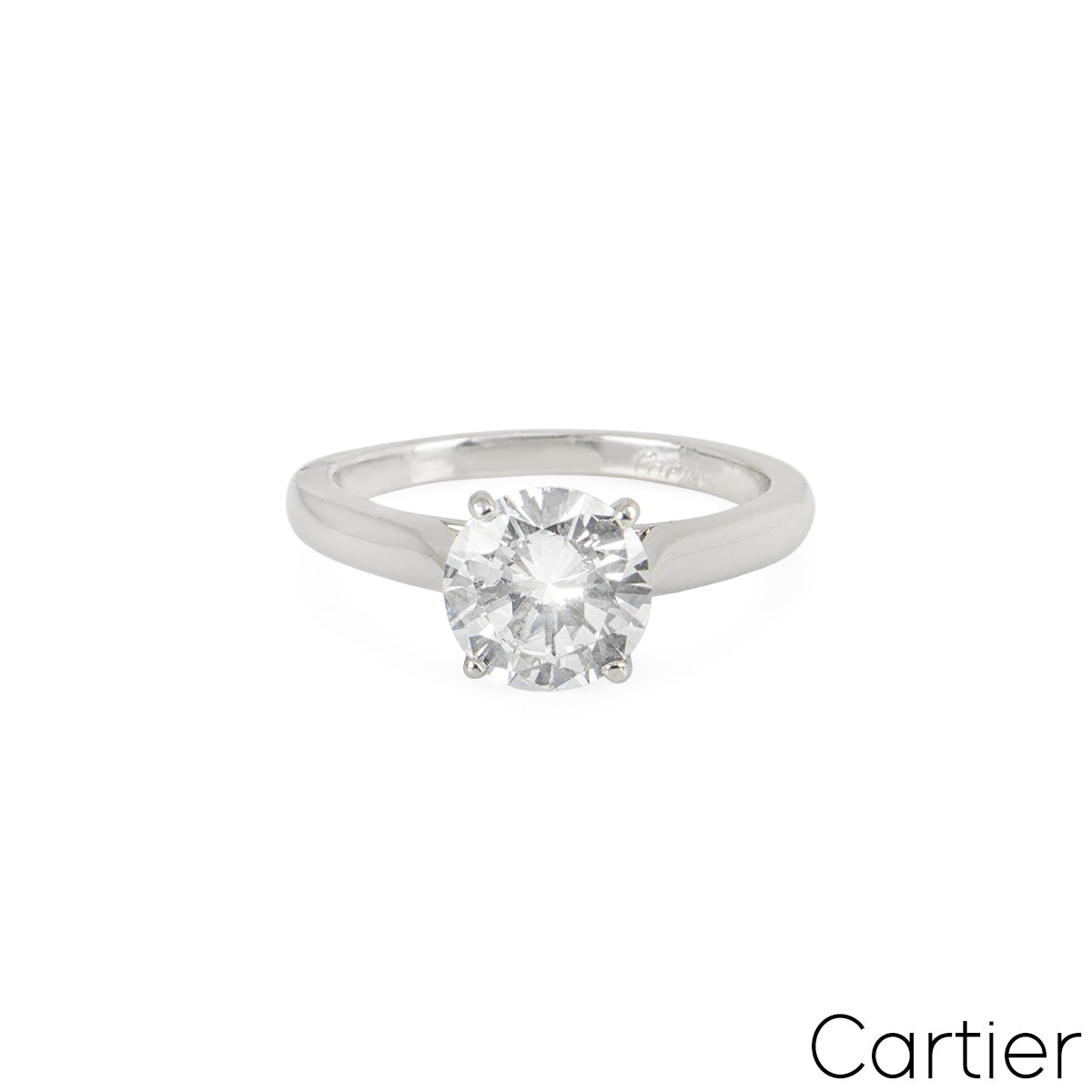 Cartier Platinum Round Brilliant Cut Diamond Ring 1.51CT D/VVS2