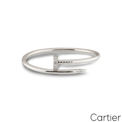 Cartier White Gold Diamond Juste Un Clou Bracelet Size 18 B6048718