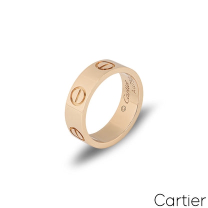 Cartier Rose Gold Plain Love Ring Size 51 B4084800