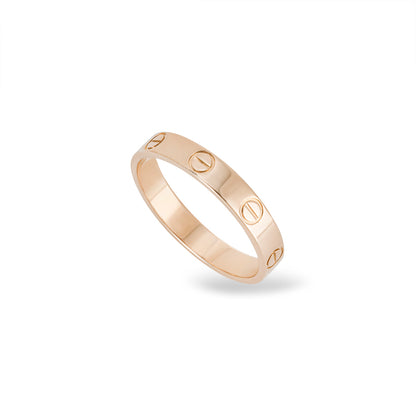 Cartier Rose Gold Plain Love Wedding Band Size 52 B4085200