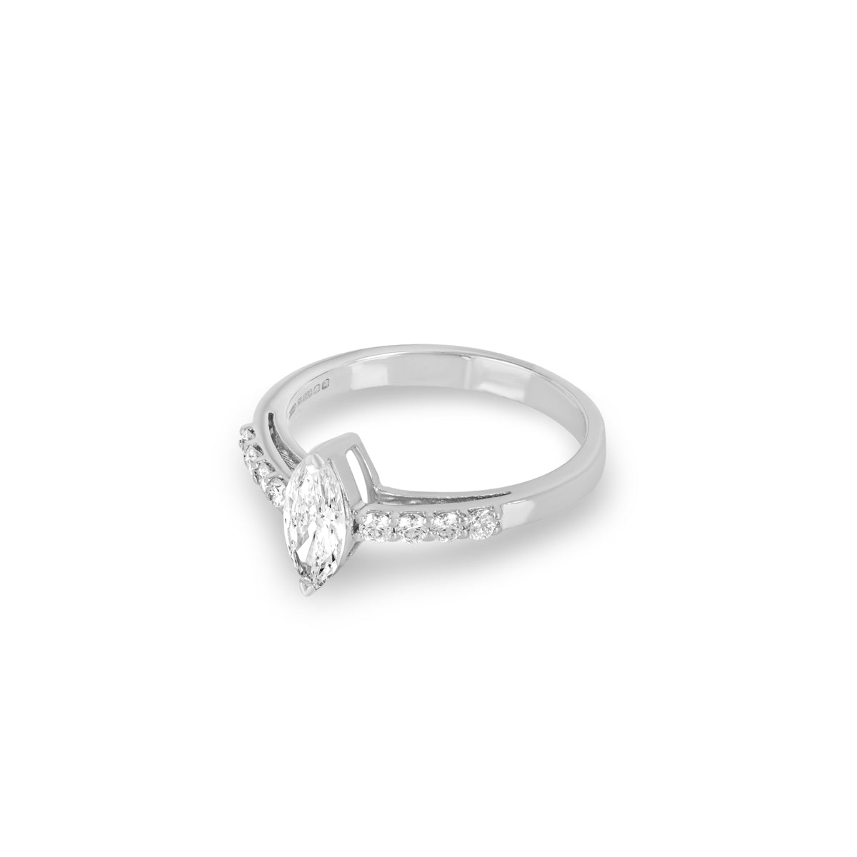 White Gold Marquise Cut Diamond Ring 0.53CT I/VS1