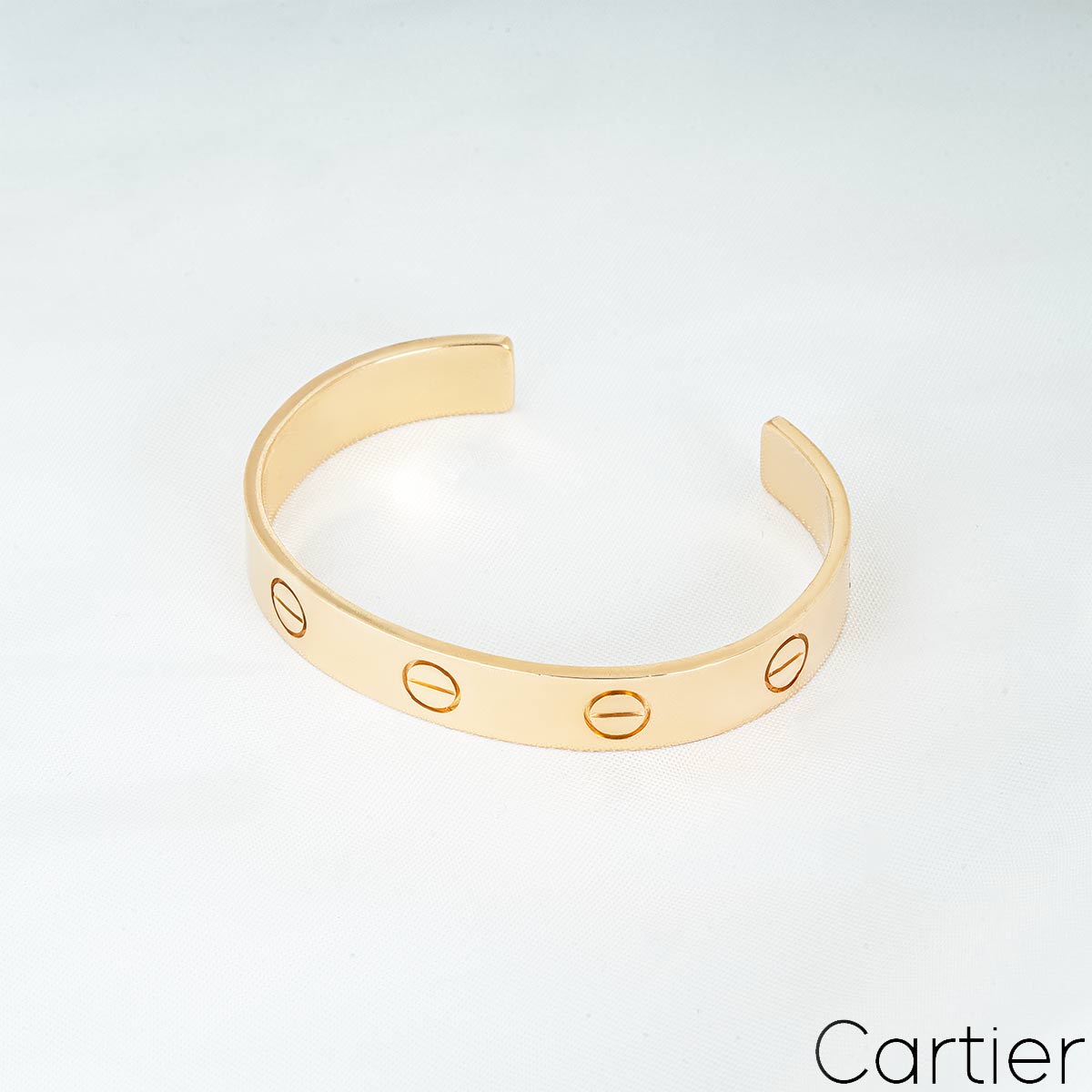 Cartier Yellow Gold Wide Plain Love Cuff Bracelet Size 16 B6064616