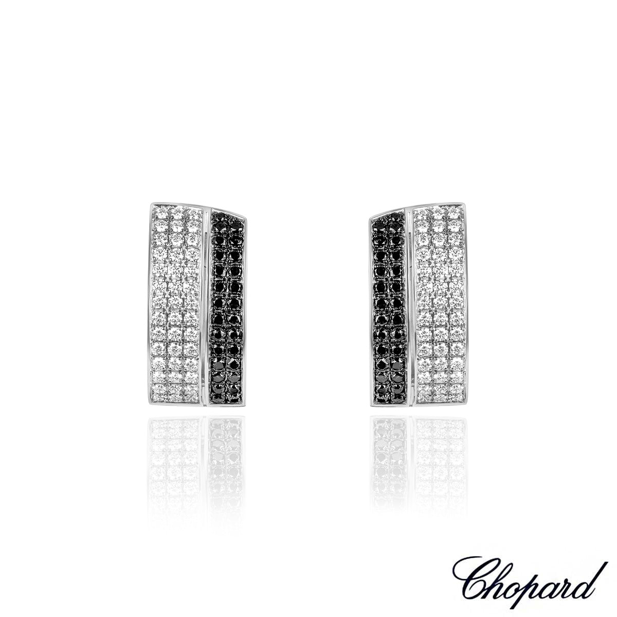 Chopard White Gold Diamond Set Hoop Earrings 844073-1001