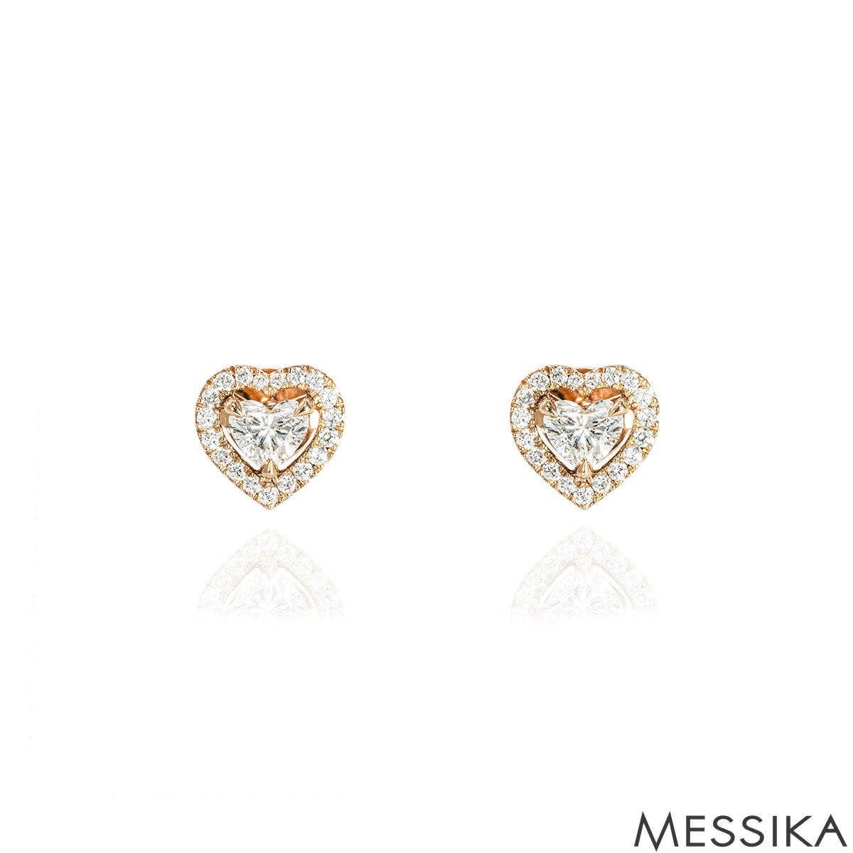 Messika Rose Gold Joy Cœur Heart Diamond Earrings 0.30CT 11562-Pg