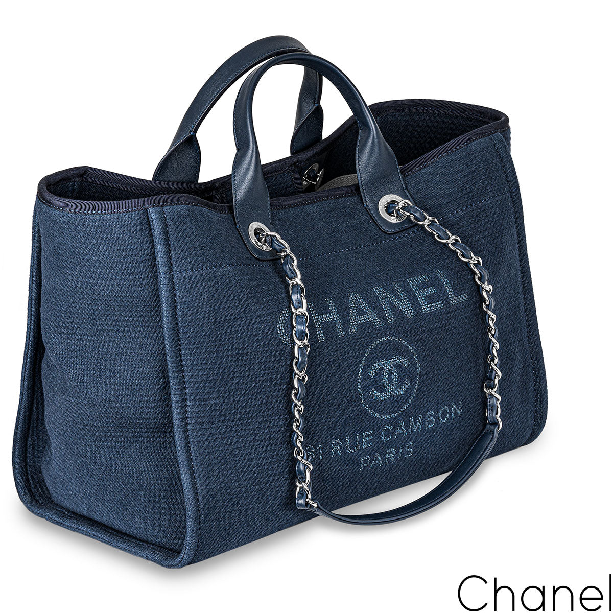 Chanel Blue Deauville Grand Shopping Tote Bag