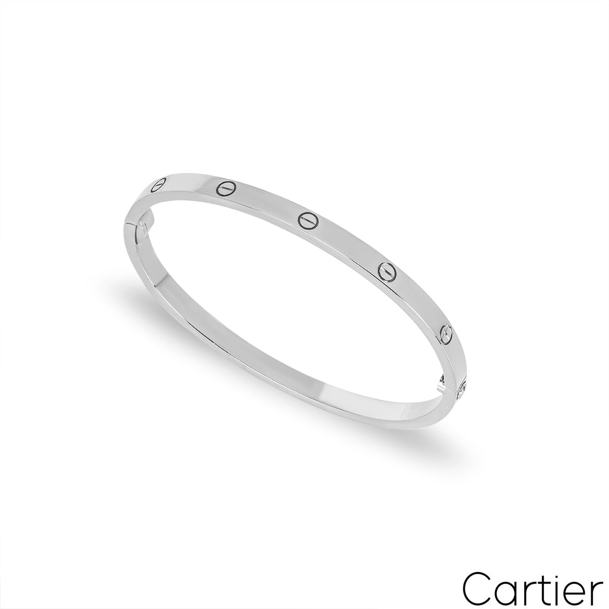 Cartier White Gold Plain Love Bracelet Sm Size 19 B6047419