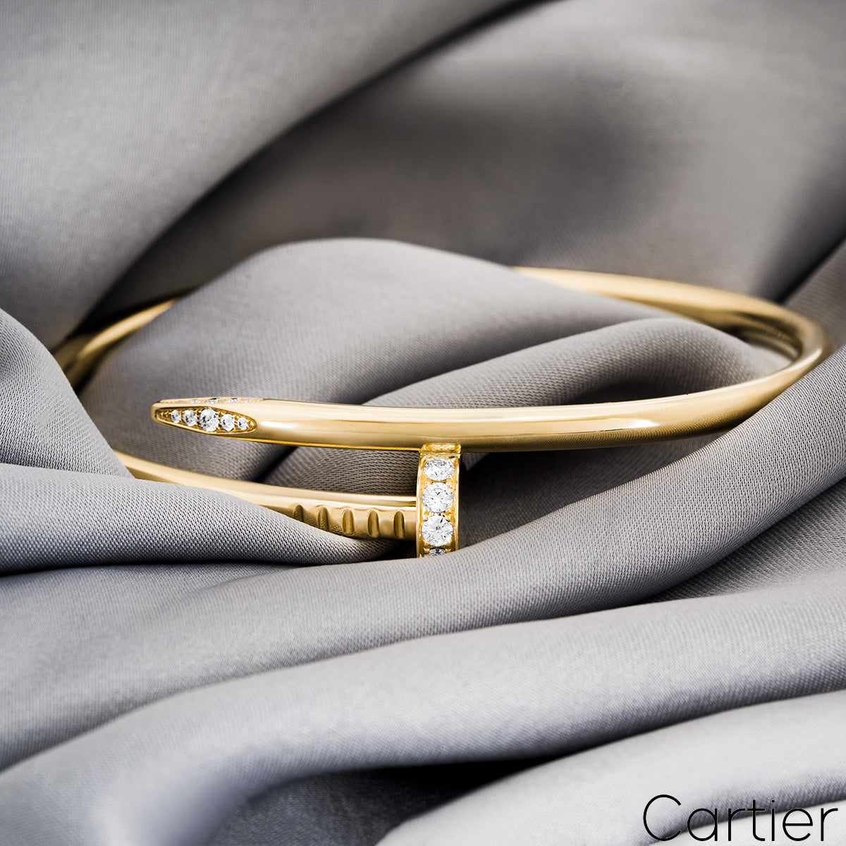 Cartier Yellow Gold Diamond Juste Un Clou Bracelet Size 18 B6048618