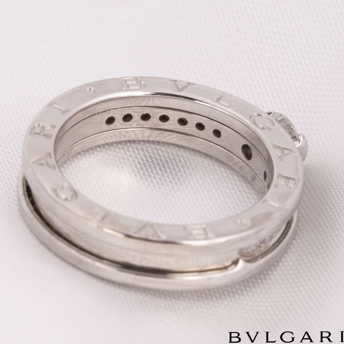 Bvlgari White Gold Diamond B.ZERO1 Ring Size 53 0.30CT F/VVS2