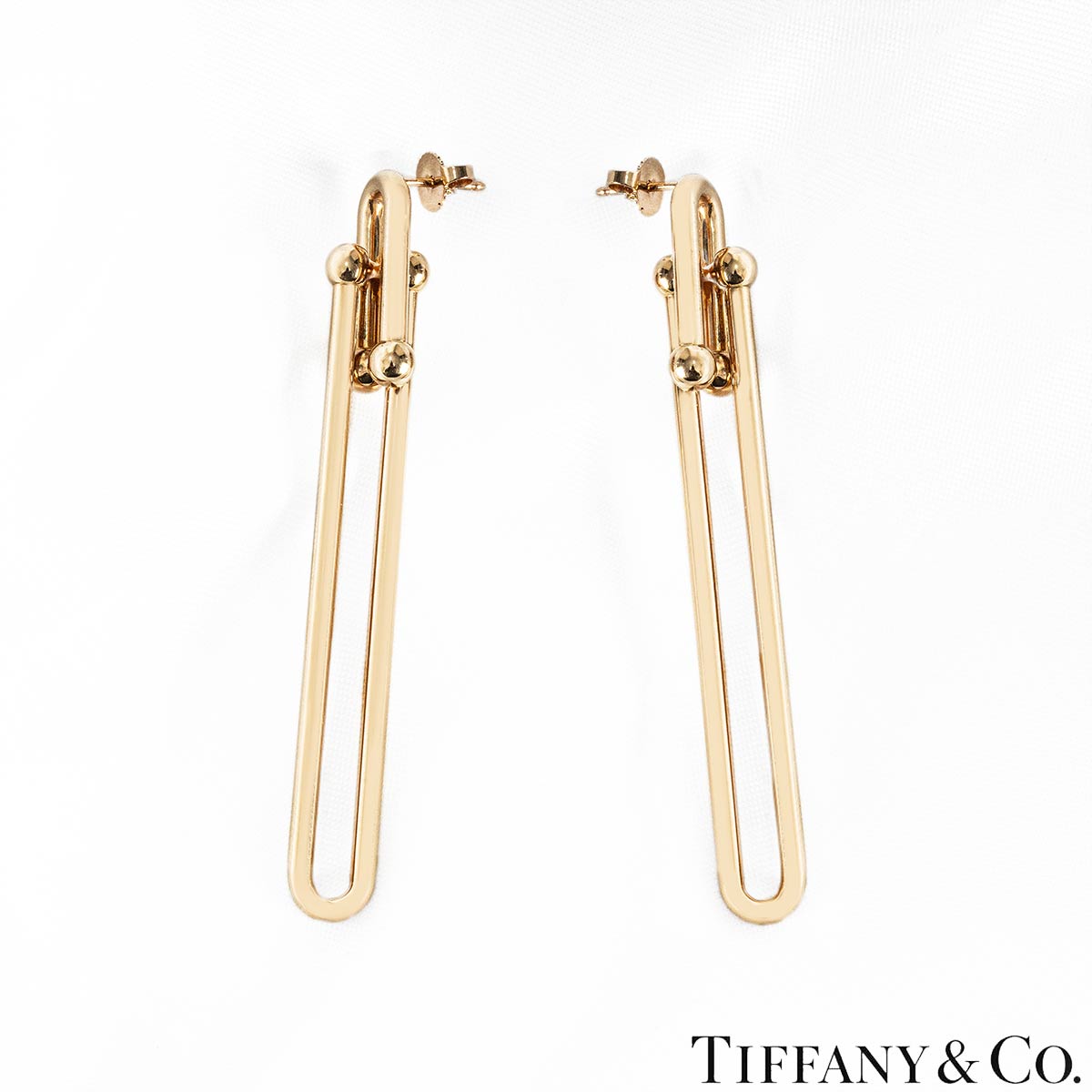 Tiffany & Co. Rose Gold Hardware Double Long Link Earrings 63982407