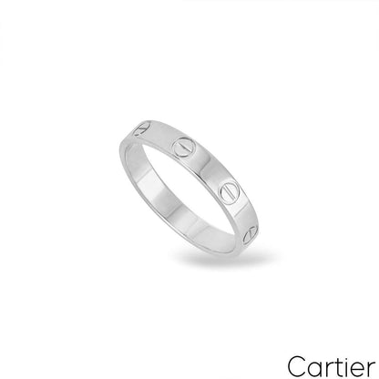 Cartier White Gold Plain Love Wedding Band Size 55 B4085100